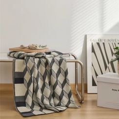 2 Pcs Modern Style Cotton Knitted Throw